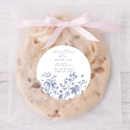 Pegatina Redonda Algo Azul Antes de Mis Bodas Stickers de Fiesta de