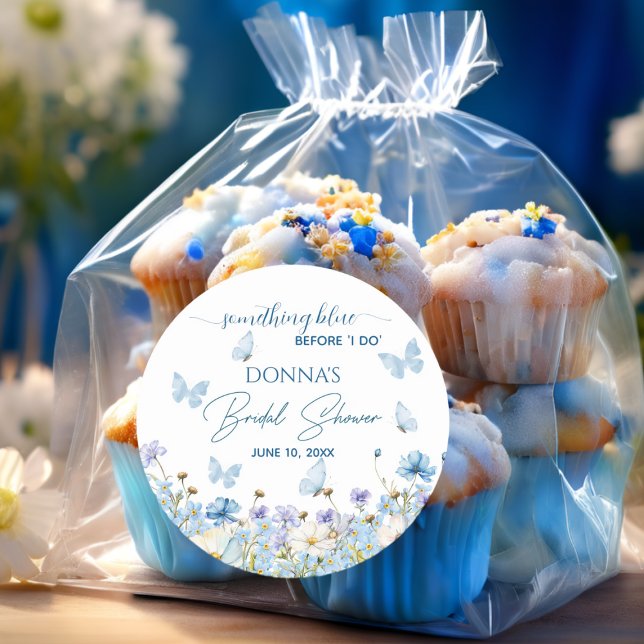 Pegatina Redonda Algo Azul antes de 'Sí, acepto' Fiesta de Despedid (Subido por el creador)