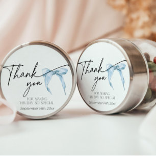 Pegatina Redonda Algo Azul Despedida de Soltera Dusty Bow Gracias