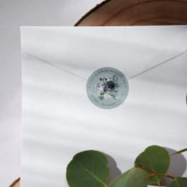 Pegatina Redonda Algo azul | Dirección de devolución botánica de Bo