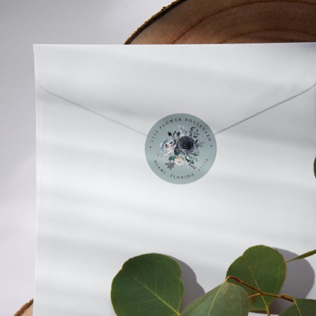 Pegatina Redonda Algo azul | Dirección de devolución botánica de Bo (Subido por el creador)