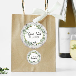 Pegatina Redonda Algodón de acuarela rústico y botánico