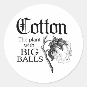PEGATINA REDONDA ALGODÓN LA PLANTA CON BOLAS GRANDES