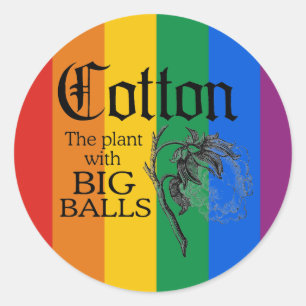 PEGATINA REDONDA ALGODÓN: LA PLANTA CON LAS BOLAS GRANDES