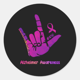 Pegatina Redonda Alguien con Alzheimer Ama Alzheimer Awareness Sh