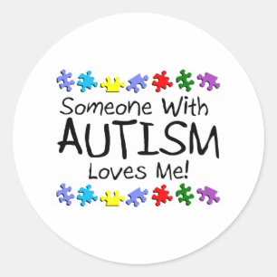 Pegatina Redonda Alguien Con Autismo Me Ama (PP)