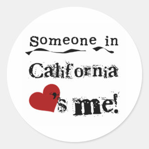 Pegatina Redonda Alguien En California Me Ama