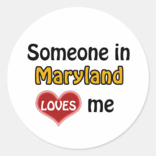 Pegatina Redonda Alguien en Maryland me ama