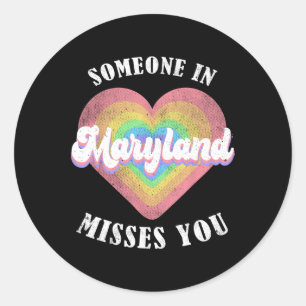 Pegatina Redonda Alguien En Maryland Te Extraña