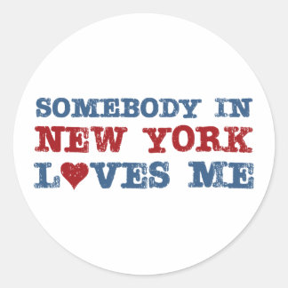 Pegatina Redonda Alguien en Nueva York me ama
