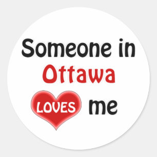 Pegatina Redonda Alguien en Ottawa me ama