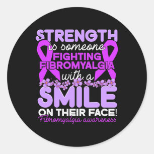 Pegatina Redonda ¿Alguien Está Luchando Contra La Fibromialgia Por