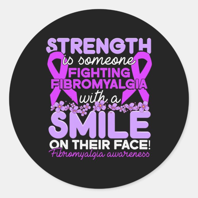 Pegatina Redonda ¿Alguien Está Luchando Contra La Fibromialgia Por  (Anverso)