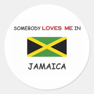 Pegatina Redonda Alguien me ama en JAMAICA