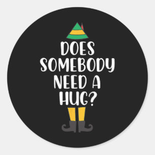 Pegatina Redonda ¿Alguien Necesita Un Gran Navidad Elf Buddy Fun H