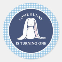 Algún conejo es uno azul Gingham Cumpleaños