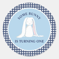 Algún conejo es uno azul Gingham Cumpleaños