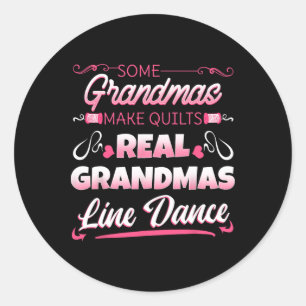 Pegatina Redonda Algunas abuelas hacen baile de la línea de las abu