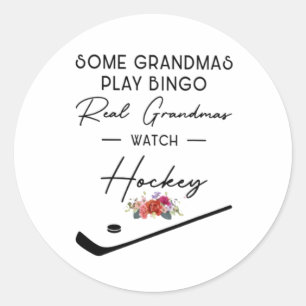 Pegatina Redonda Algunas abuelas juegan a Bingo Real Grandmas Watch