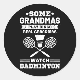Pegatina Redonda Algunos Abuelos Juegan Bingo Real Grandmas Watch B
