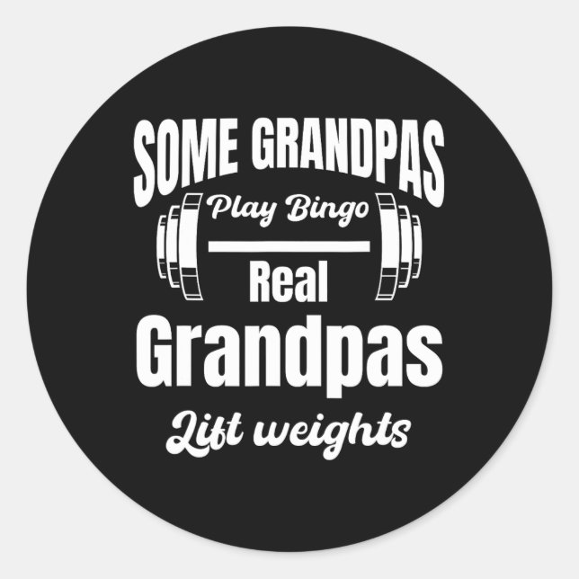 Pegatina Redonda Algunos Abuelos Juegan Bingo Real Grandp Lift Peso (Anverso)