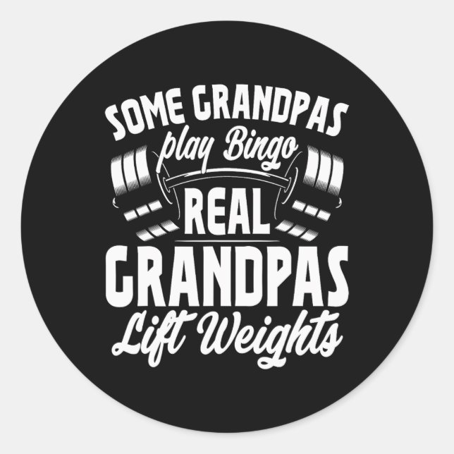 Pegatina Redonda Algunos Abuelos Juegan Bingo Real Grandp Lift Peso (Anverso)