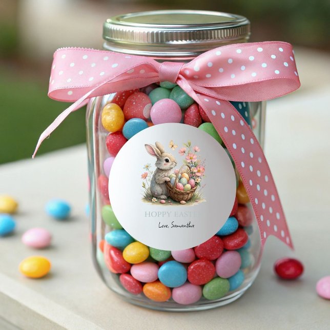 Pegatina Redonda Algunos Bunny Easter Wildflower Hoppy Easter (Subido por el creador)