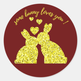 PEGATINA REDONDA ALGUNOS BUNNY TE AMAN