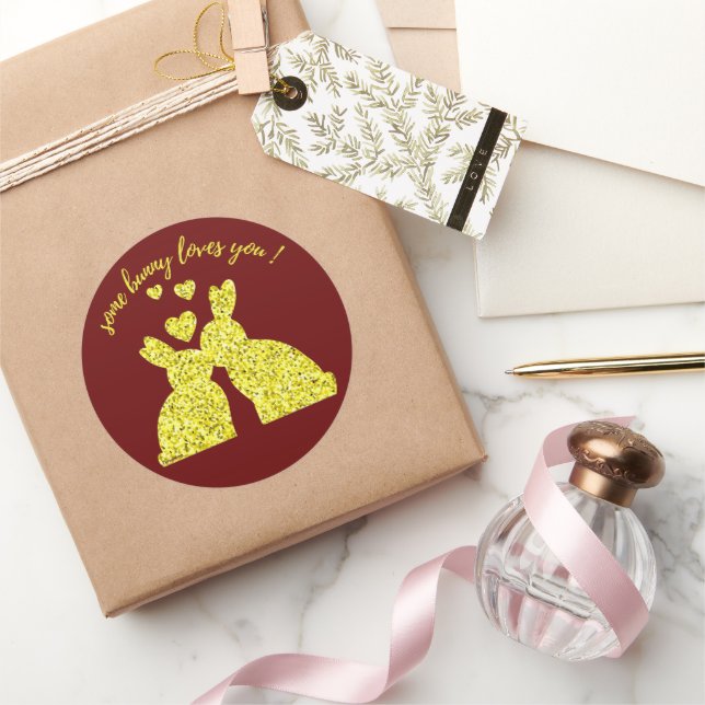 PEGATINA REDONDA ALGUNOS BUNNY TE AMAN (Regalar)