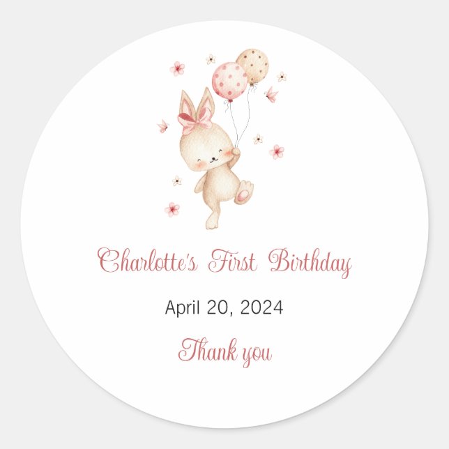 Pegatina Redonda Algunos conejitos son un Pegatina, unos conejitos  (Anverso)