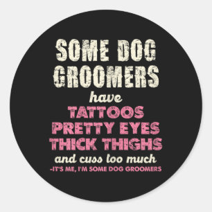 Pegatina Redonda Algunos Ganaderos De Perros Tienen Ojos De Tatuaje