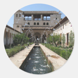 Pegatina Redonda Alhambra