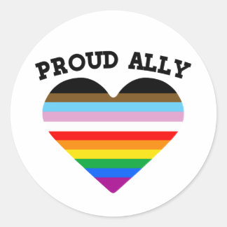 Pegatina Redonda Aliado orgulloso LGBTQ+
