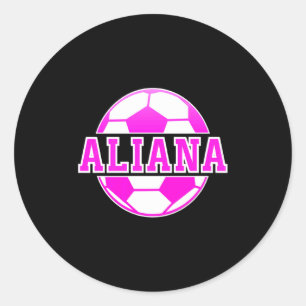 Pegatina Redonda Aliana Nombre Chicas Fútbol Jugar Fútbol Aficionad