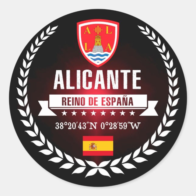 Pegatina Redonda Alicante (Anverso)