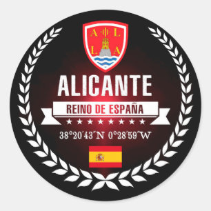 Pegatina Redonda Alicante