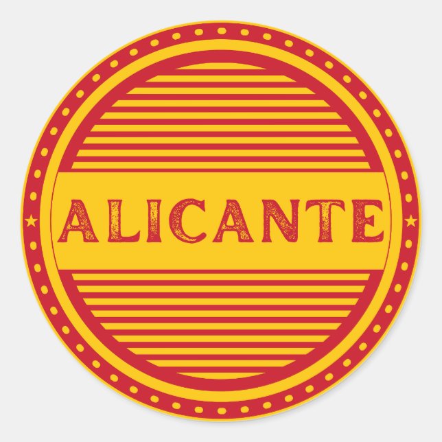 Pegatina Redonda Alicante City Pride Emblem – Spanish Identity (Anverso)