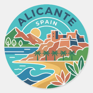 Pegatina Redonda Alicante España