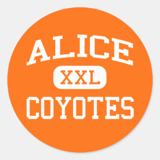 Pegatina Redonda Alice - Coyotes - Escuela Secundaria Alice Texas