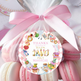 Pegatina Redonda Alice en el país de las maravillas 2º cumpleaños G