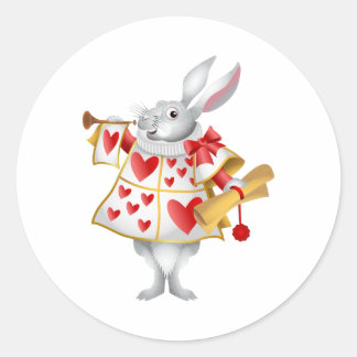 Pegatina Redonda Alice en el País de las Maravillas Heraldo del Con
