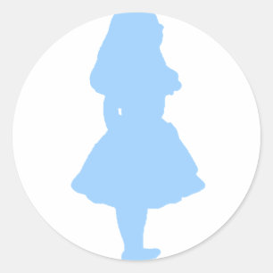 Pegatina Redonda Alice In Wonderland Blue