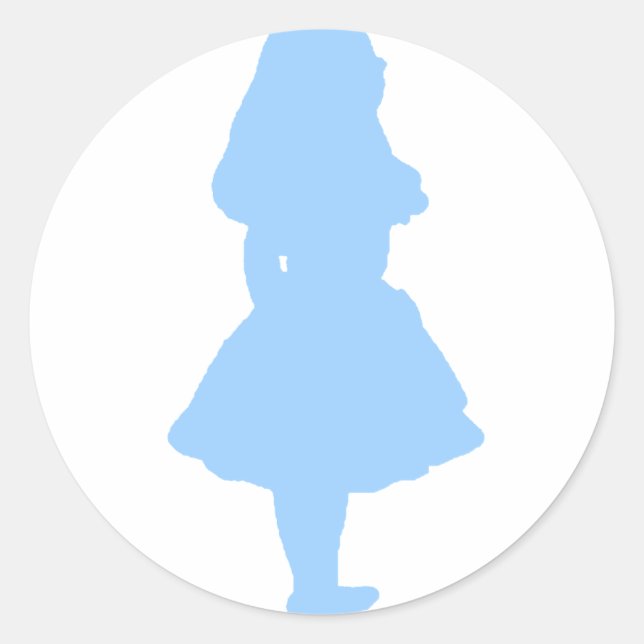 Pegatina Redonda Alice In Wonderland Blue (Anverso)