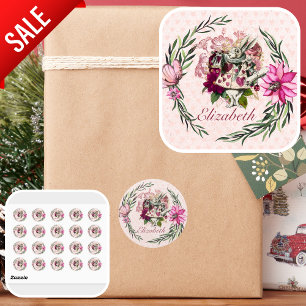 Pegatina Redonda Alice In Wonderland Mad Hatter Tea Fiesta Personal