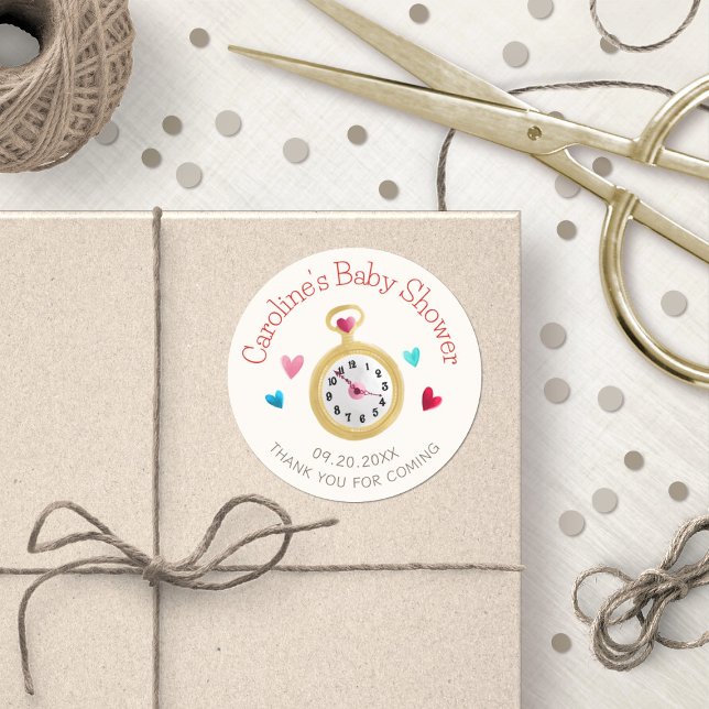 Pegatina Redonda Alice Wonderland Birday Shower (Subido por el creador)