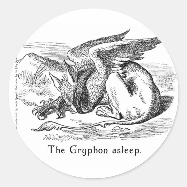 Pegatina Redonda Alicia en Pegatinas de arte de la tierra de las ma