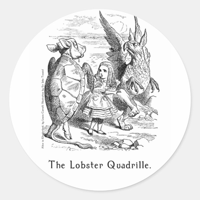 Pegatina Redonda Alicia en Pegatinas de arte de la tierra de las ma (Anverso)