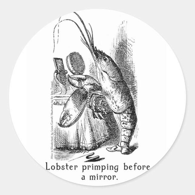 Pegatina Redonda Alicia en Pegatinas de arte de la tierra de las ma (Anverso)