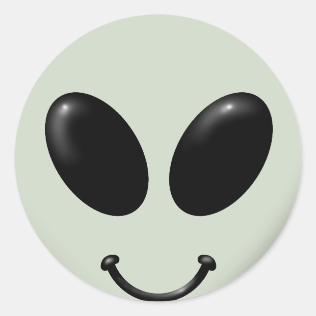 Pegatina Redonda Alien Face (Anverso)