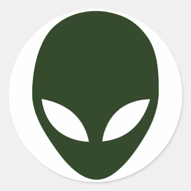 Pegatina Redonda Alien Face (Anverso)